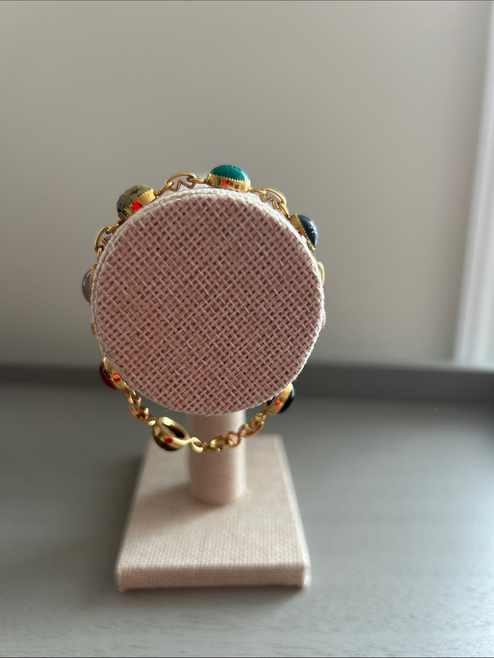 Vintage Scarab Bracelet With Semi Precious Stones - Picture 3 of 8